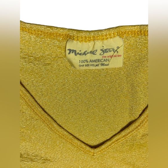 Michael Stars, Yellow/Gold Shirt, Shiny/Sparkle, One Size, 3/4 Sleeve, Used - Picture 5 of 6